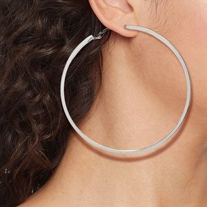 (3) Squared Round Hoop Earrings - Universal Thread™ Silver